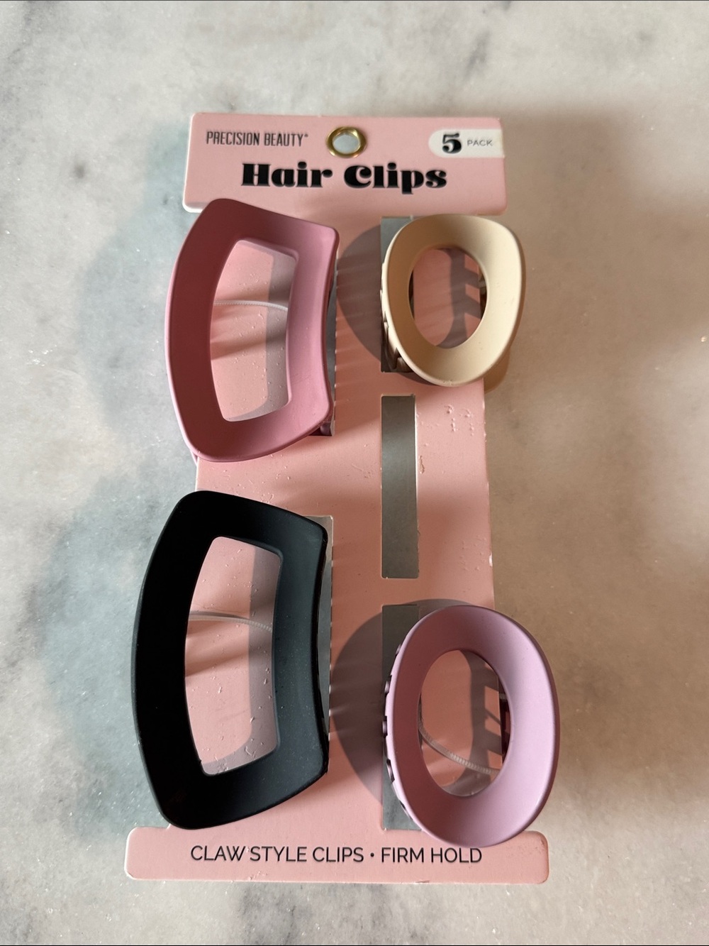 Women's Matte Claw Hair Clips - Pink, Black, Beige, Mauve (4 Pack)